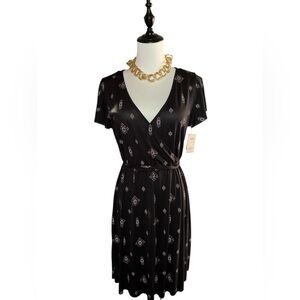Mudd Black Printed Wrap Dress NWT